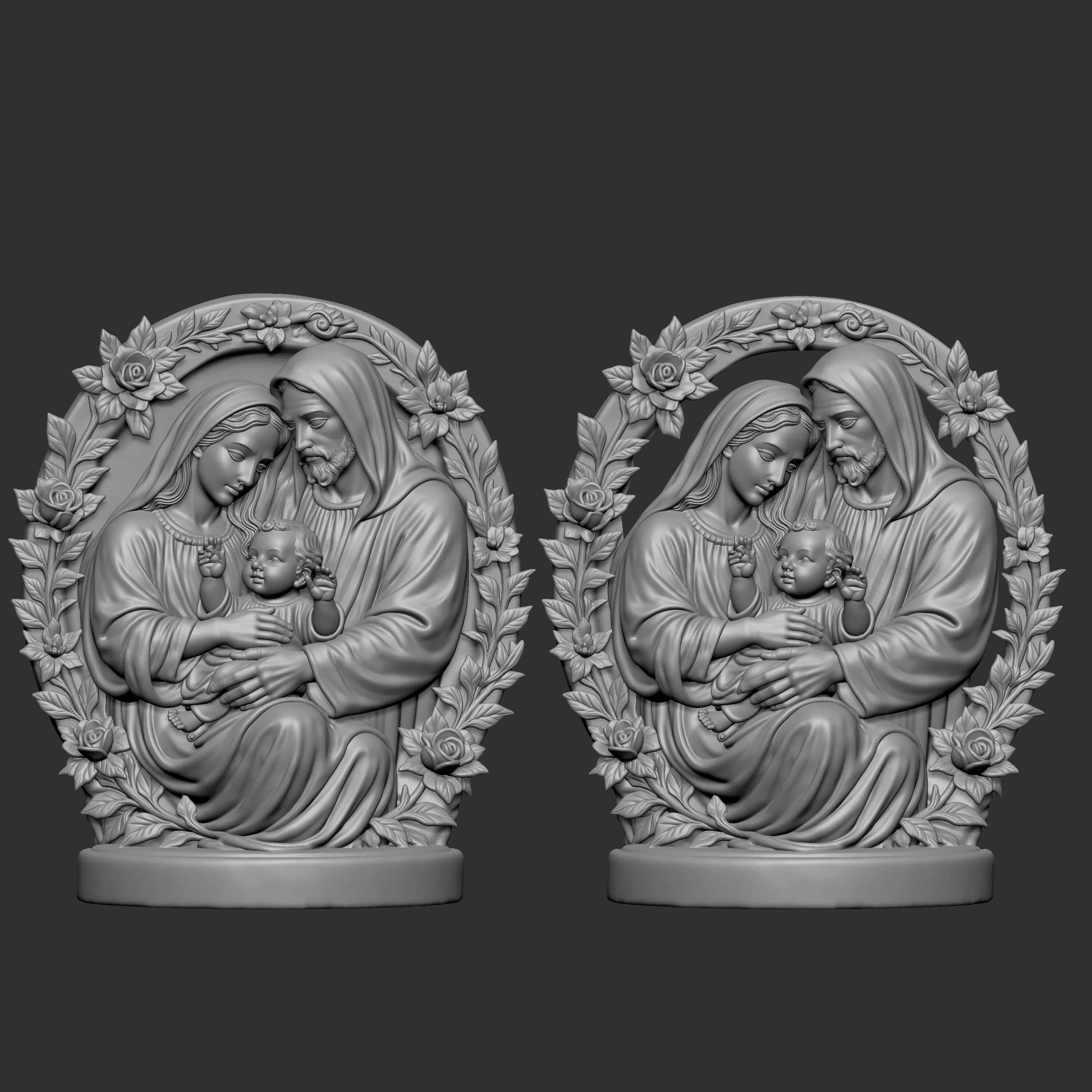 Holy Family basrelief 3D model 3D print model
