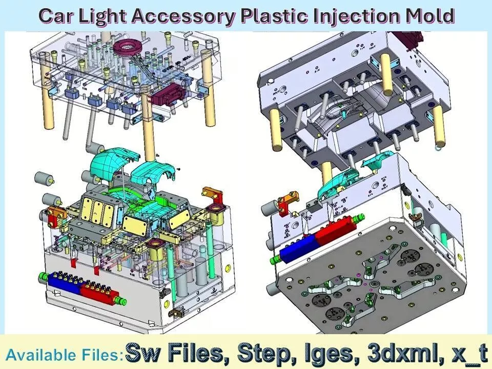 Vehicle Light Accessory Injection Mold 3D CAD Model 3D model