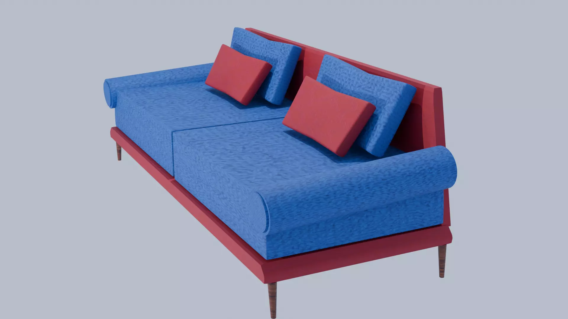 Modern 3-seater sofa - Low poly 3d model Free low-poly 3D model