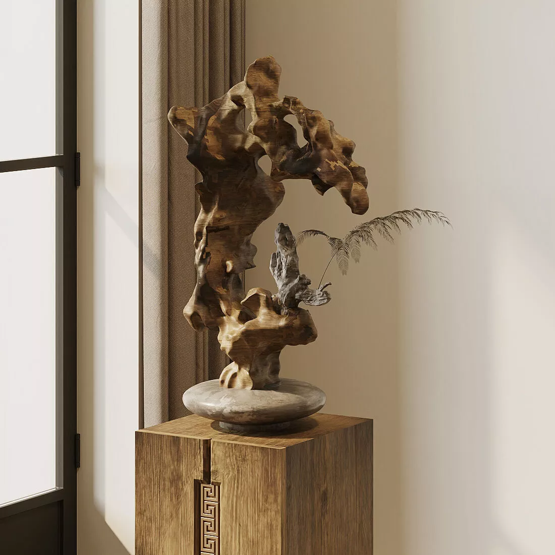 Wabi - sabi - style dried flower arrangement 3D model