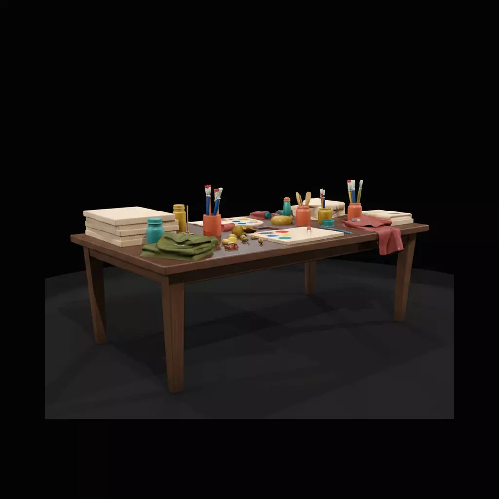 Art Supplies Table 3D print model
