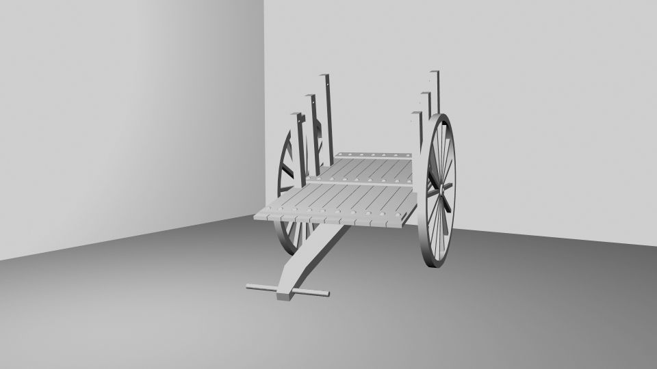 Bull Cart 3D model_1