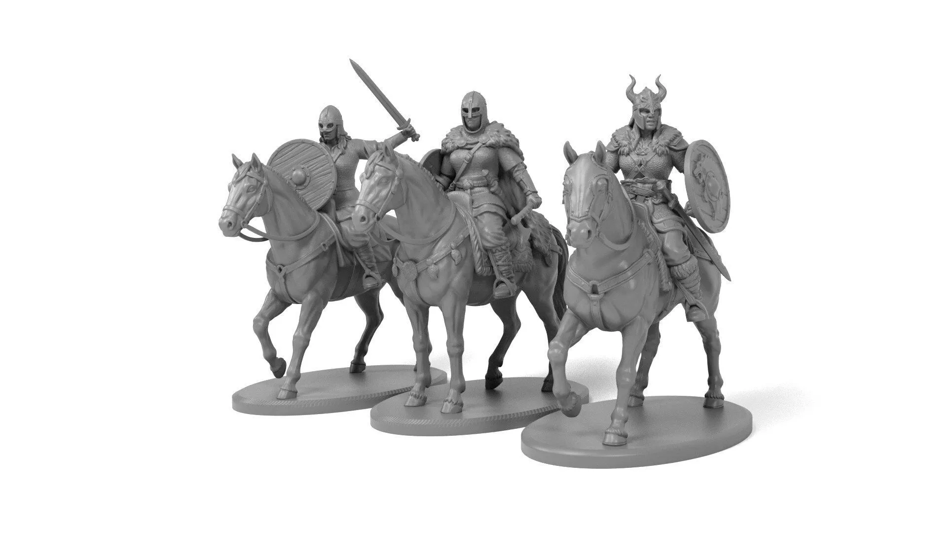 Viking warrior horsewomen 3D print model