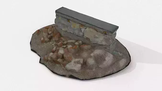 Weathered Concrete and Brick Ruin