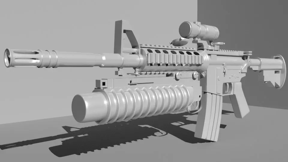 Machine Gun Free 3D model_0