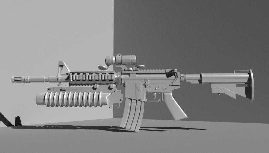 Machine Gun Free 3D model_1