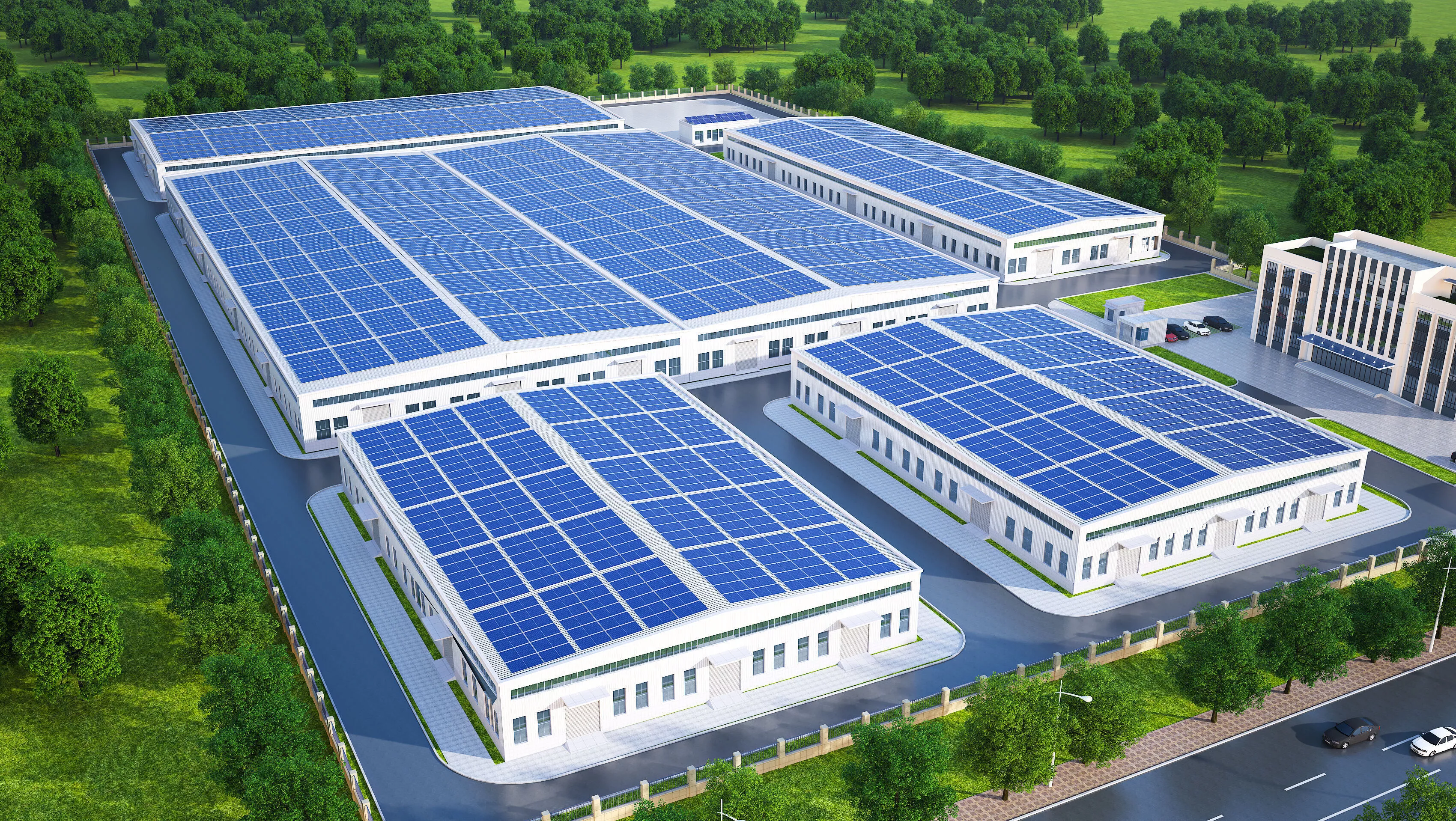 Industrial buildings factories industrial parks 3D model