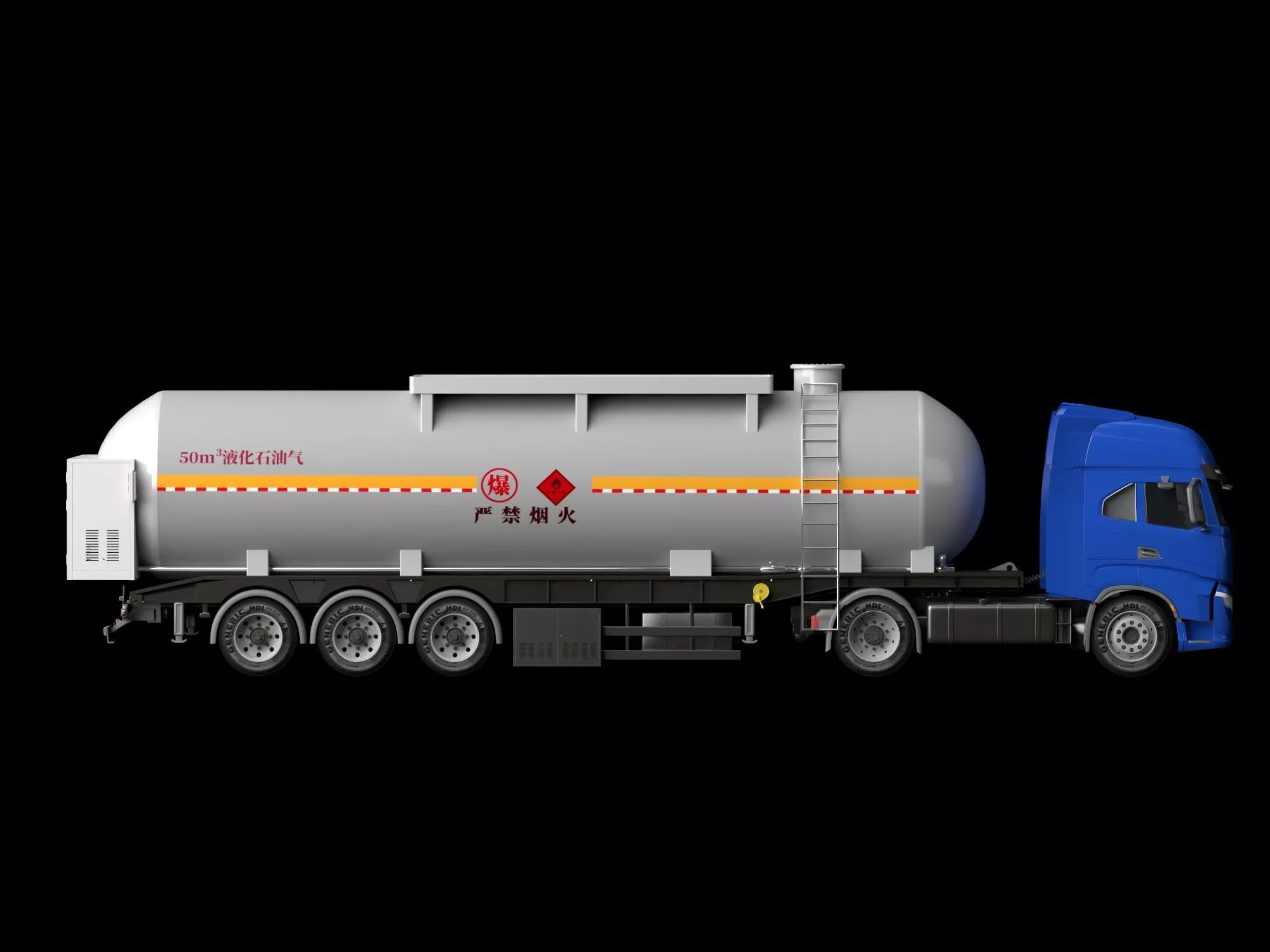 LPG Tanker Truck Iveco Cab Low-poly 3D model