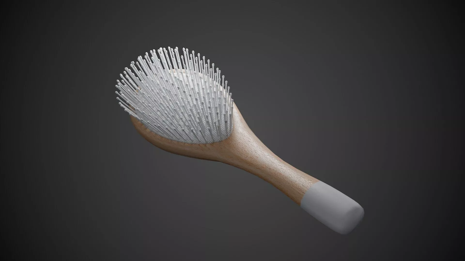 Wooden Hair Brush Low-poly 3D model