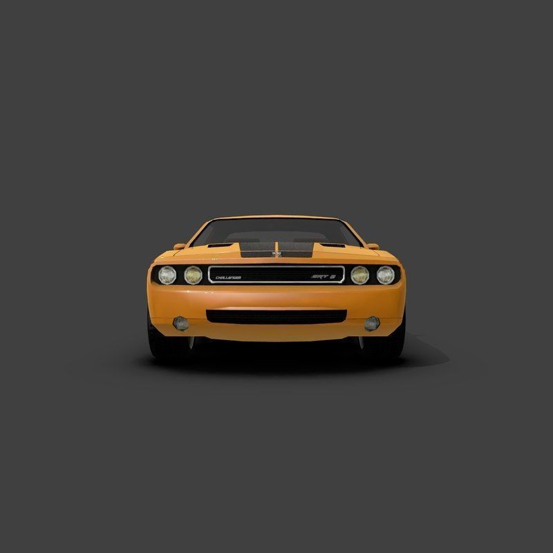Low Poly Car Model orange dodge challenger Low-poly 3D model_1
