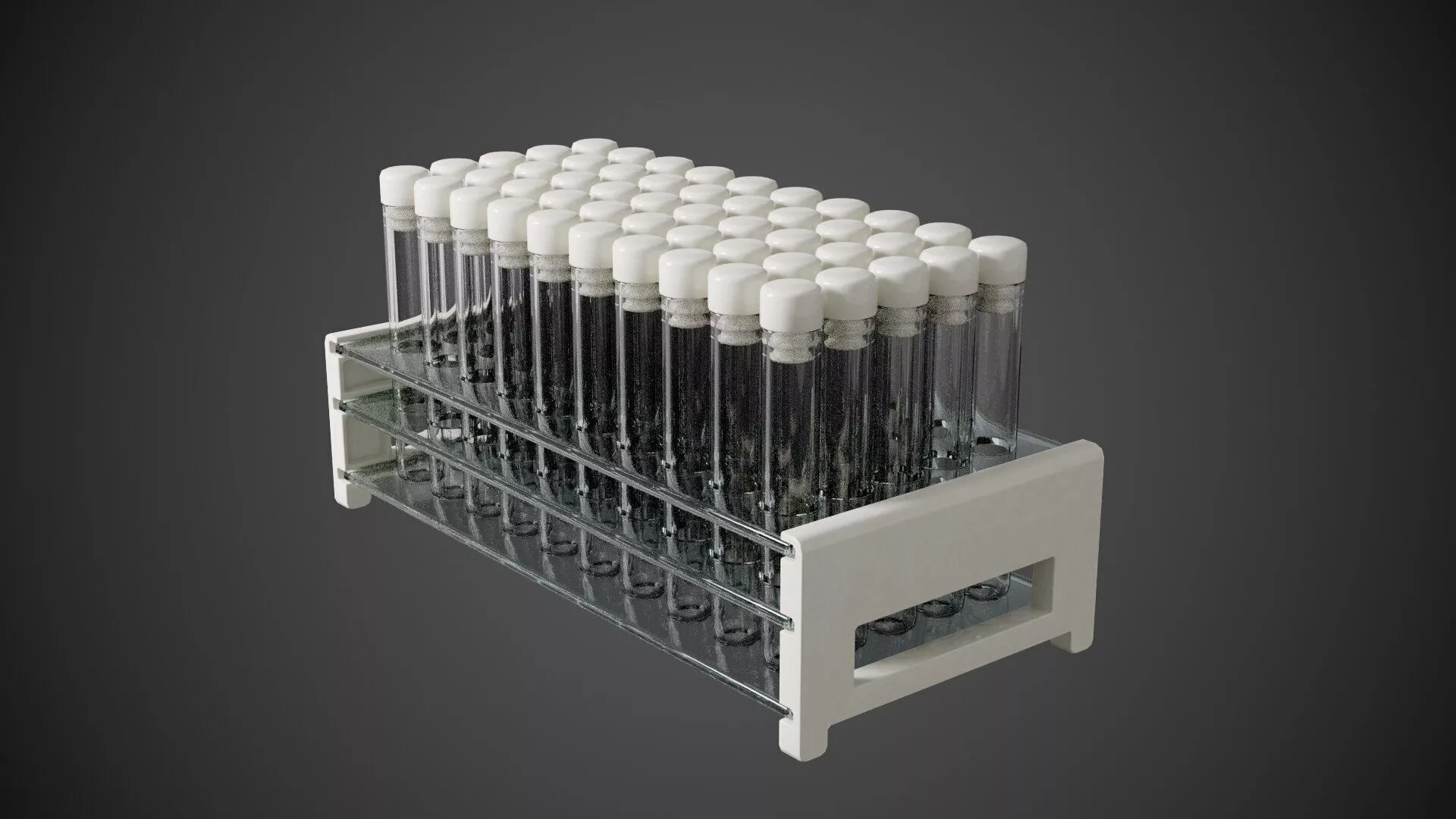 Test Tube Rack Low-poly 3D model