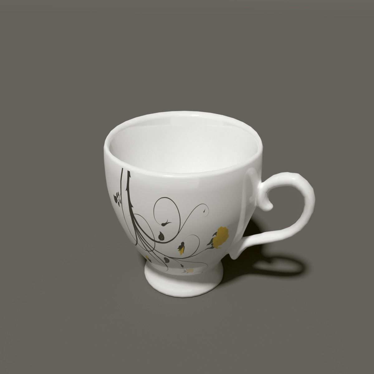 Tea set teapot and cup Free low-poly 3D model_5