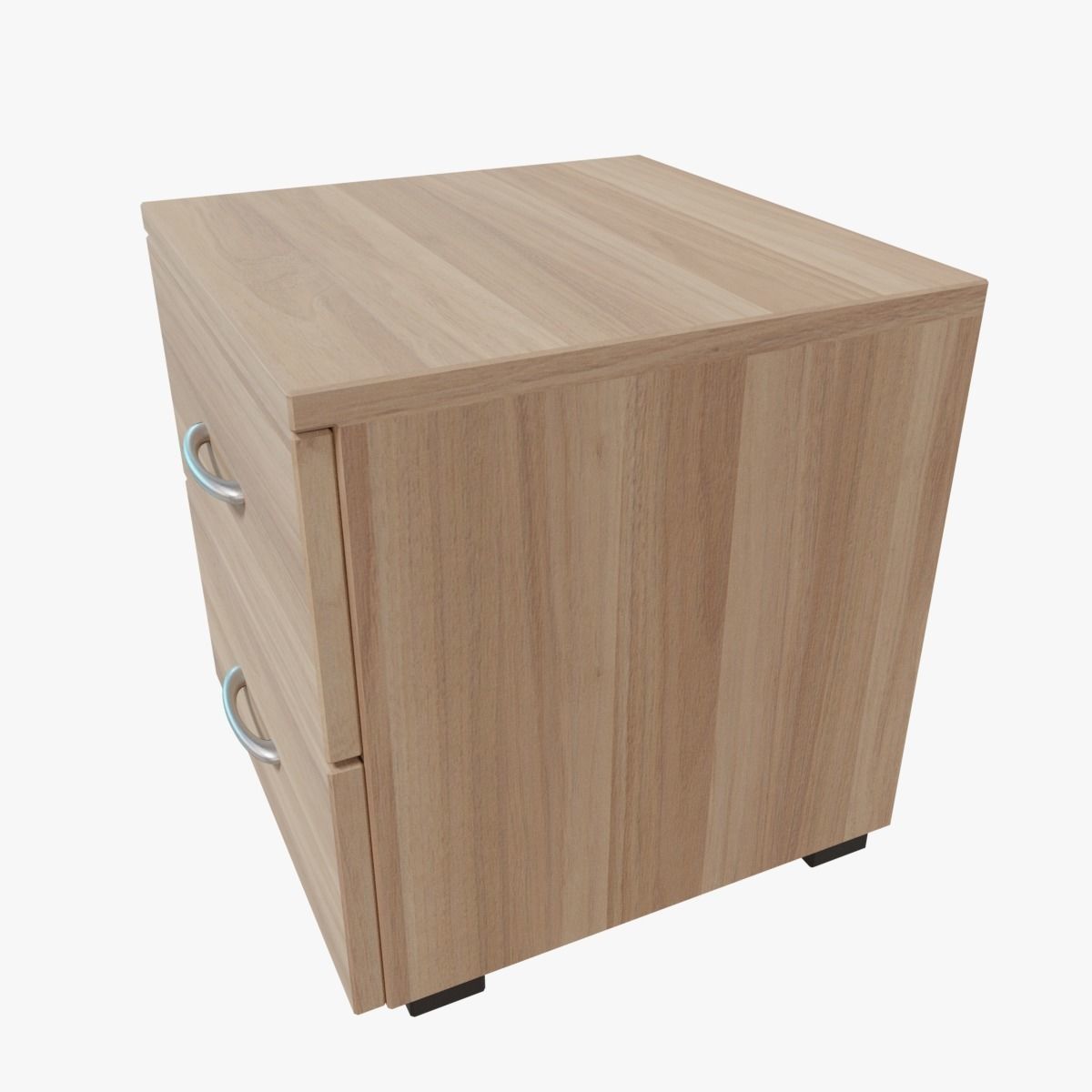 Nightstand bedside table with two drawers Free low-poly 3D model_3