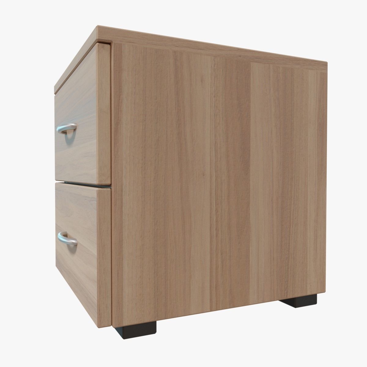 Nightstand bedside table with two drawers Free low-poly 3D model_2