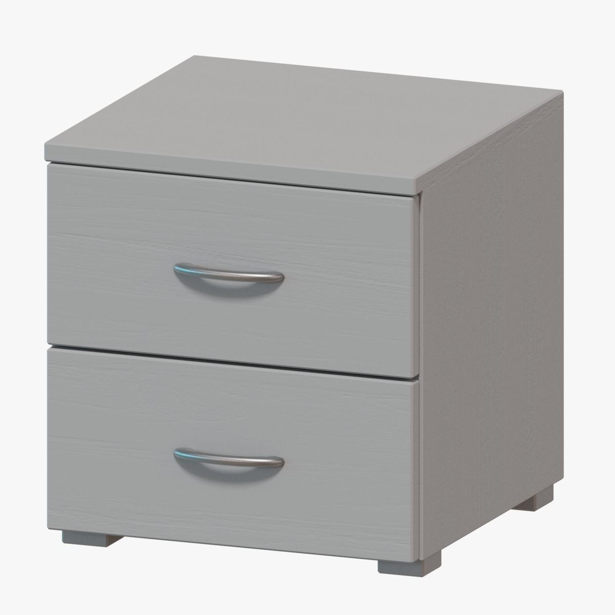 Nightstand bedside table with two drawers Free low-poly 3D model_4