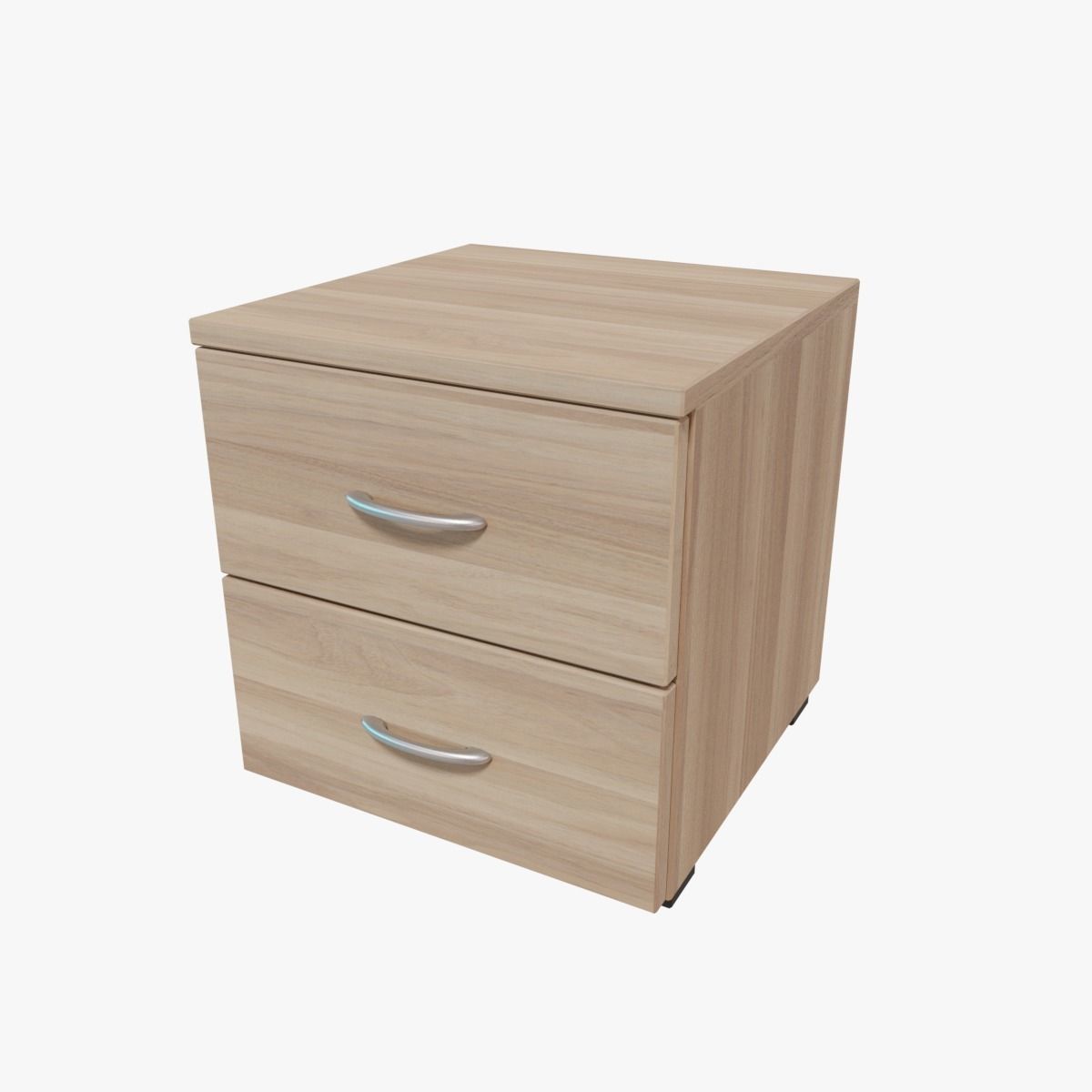 Nightstand bedside table with two drawers Free low-poly 3D model_0