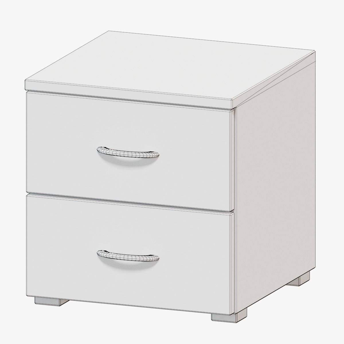 Nightstand bedside table with two drawers Free low-poly 3D model_5