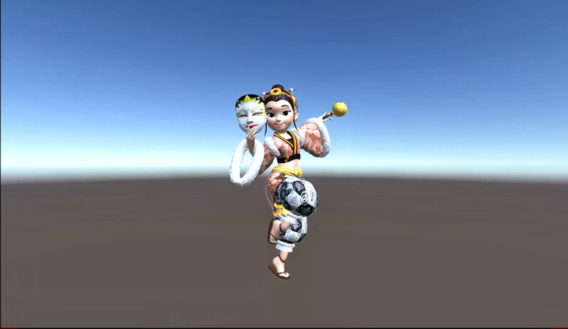 Stylized Traditional Chinese Opera Girl 3D Character Low-poly 3D model