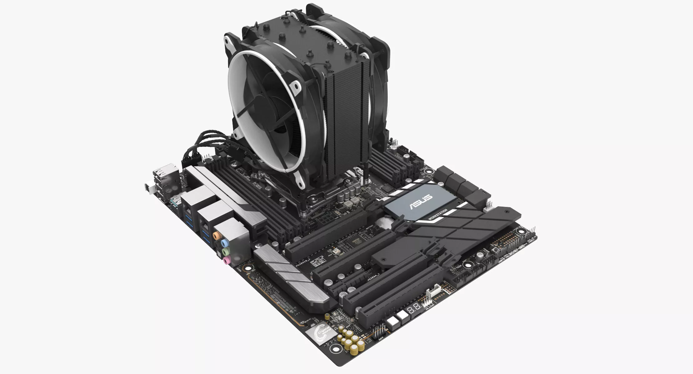 Motherboard CPU and Cooling 3D model