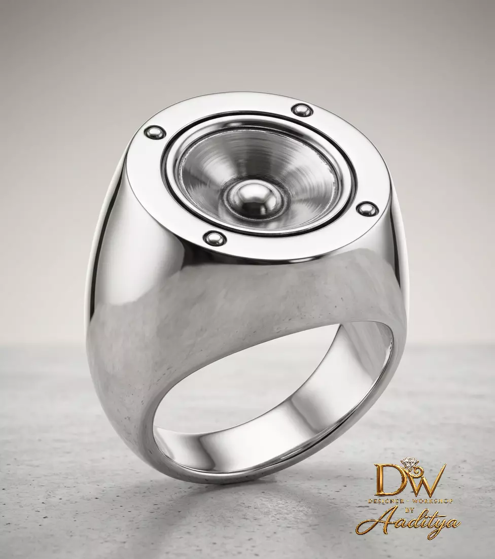 Speaker Signet Ring 3D print model