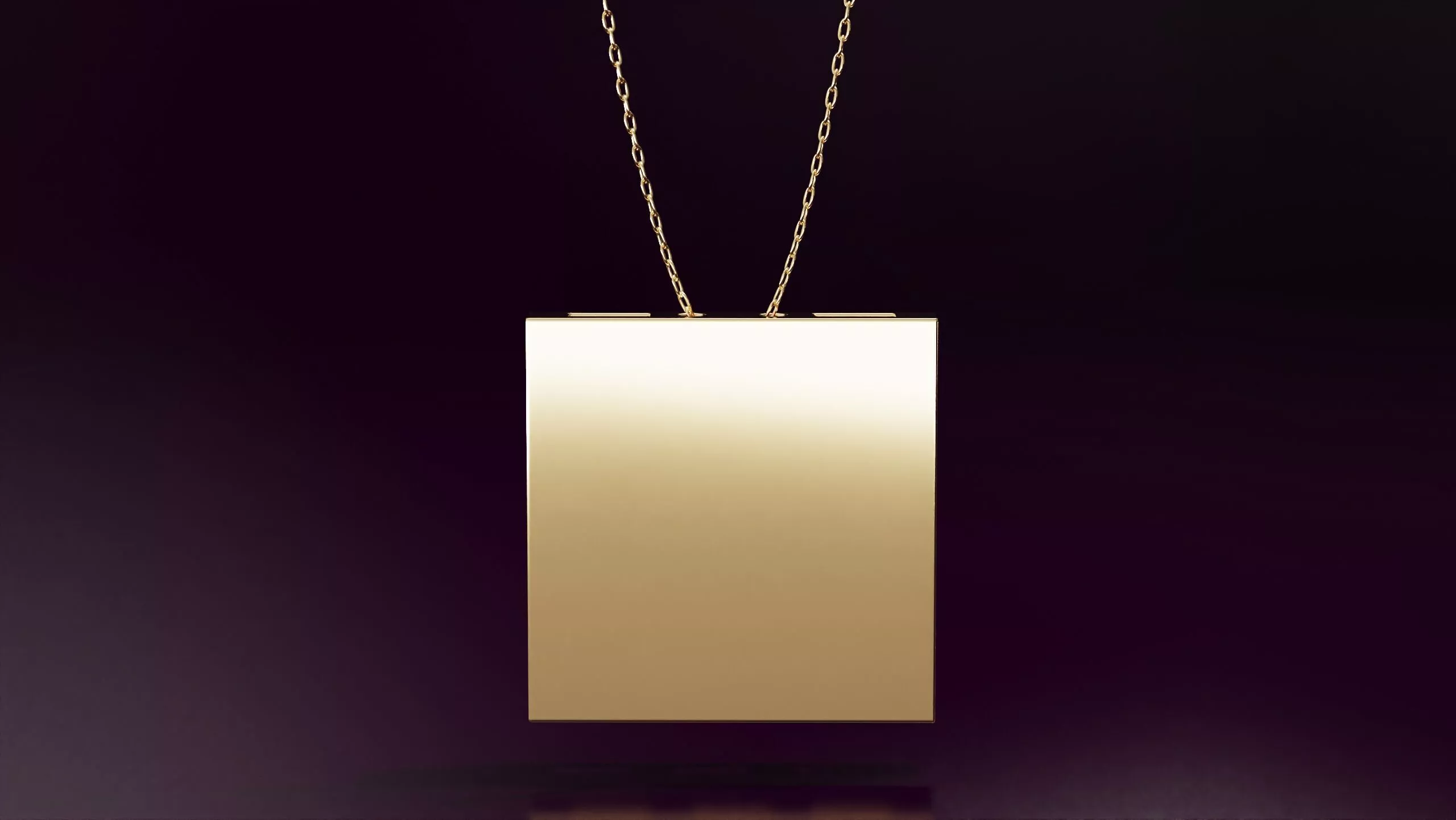 Square pendant 20mm 3D print model