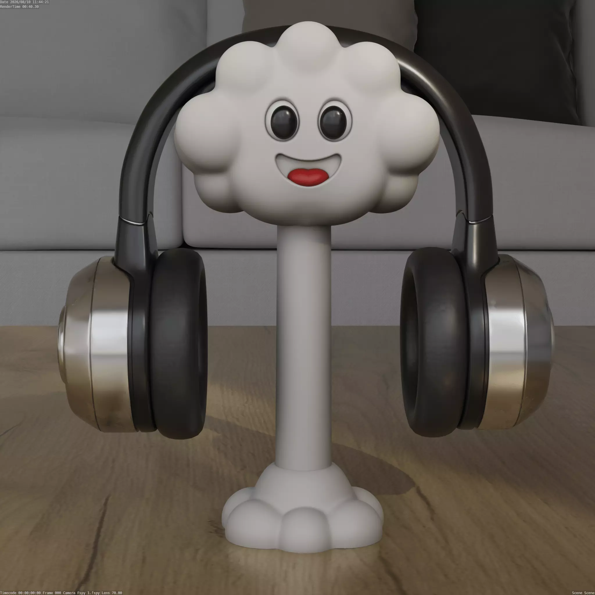 Cute Smiling Cloud Headphone Stand 3D Model STL 3D print model