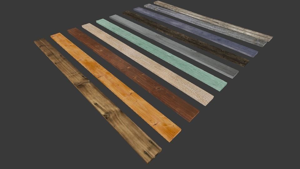Set of boards Free low-poly 3D model_9