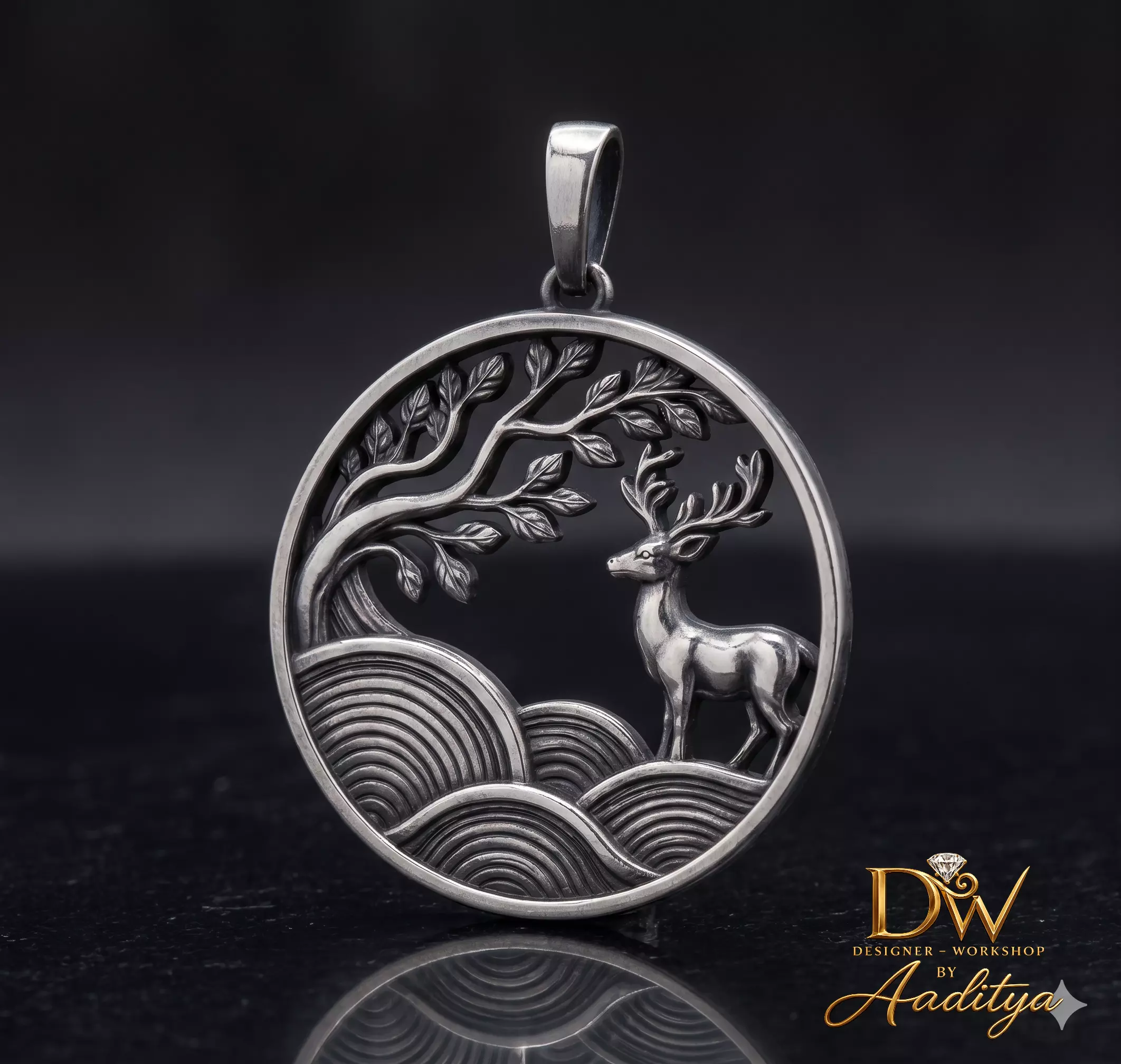 Deer Relief Pendant 3D print model