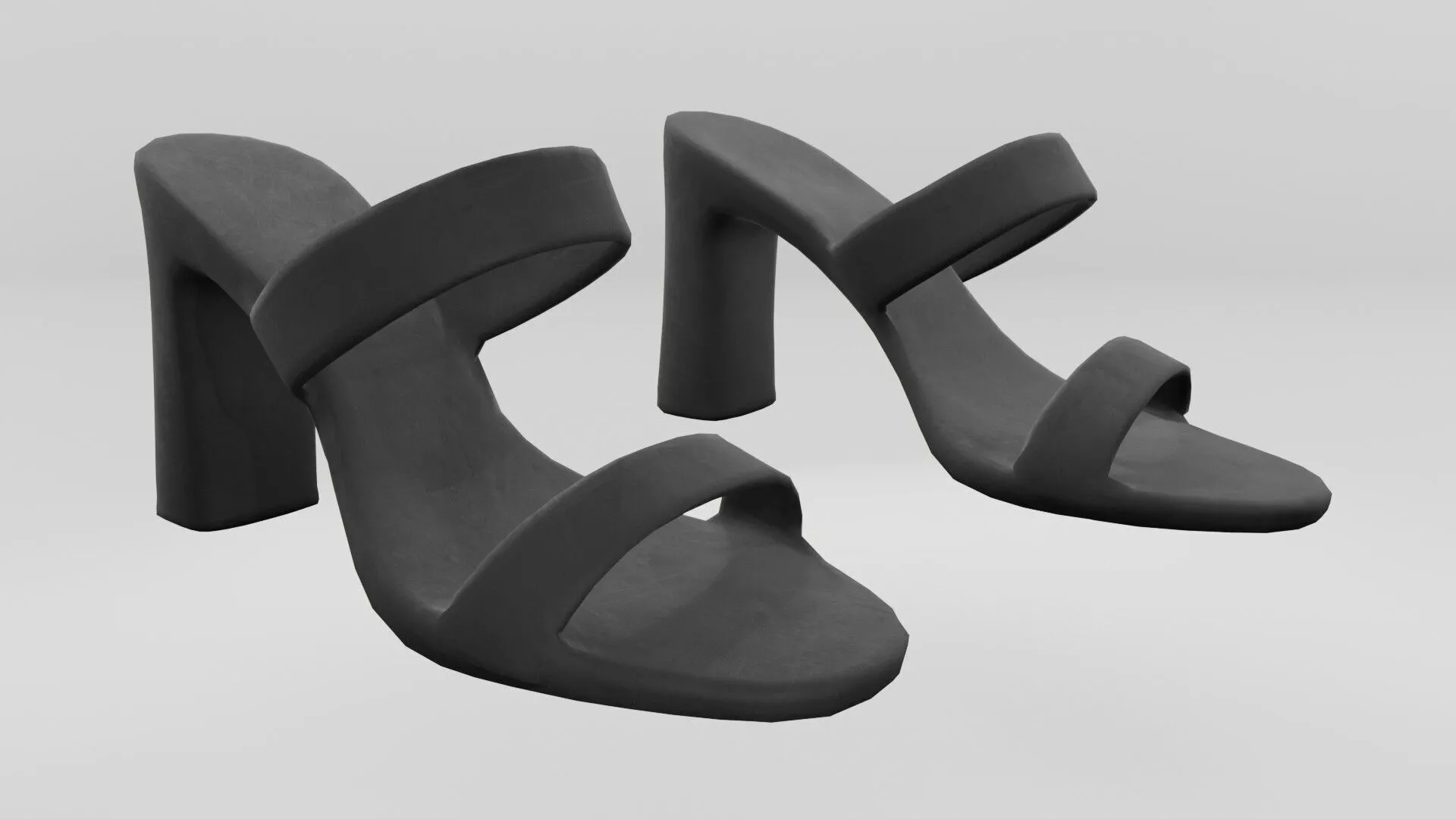 Heeled Sandals Low-poly 3D model