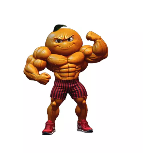 Muscular Buff Orange Mascot 3D print model