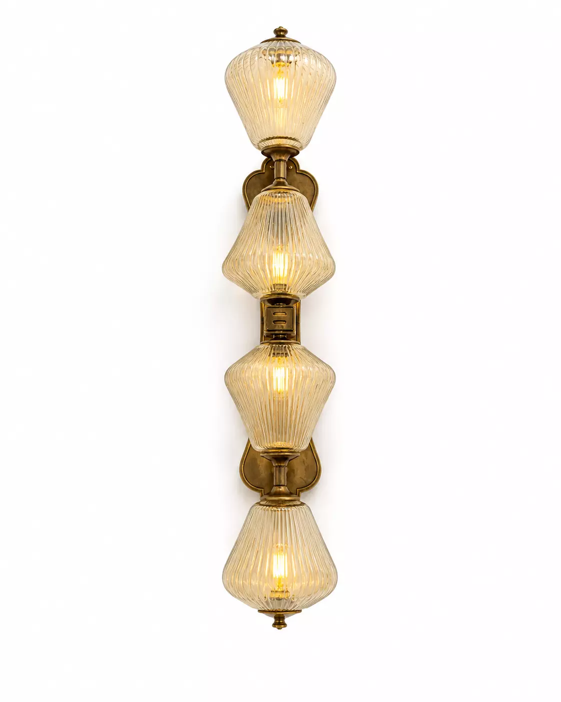 Luxury Light Vintage Wall Sconce Glass Shades and Antique Brass 3D model
