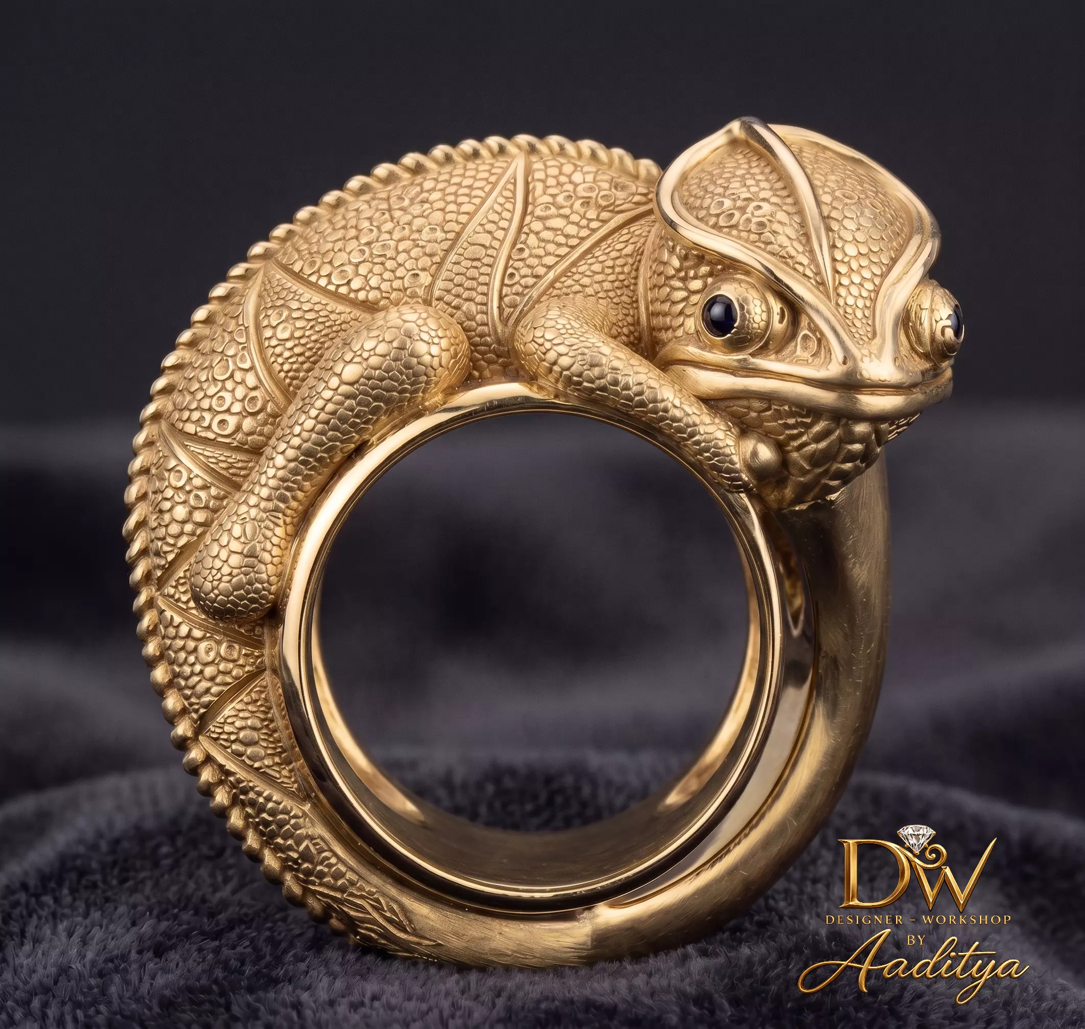 Chameleon Lizard Reptile Ring 3D print model