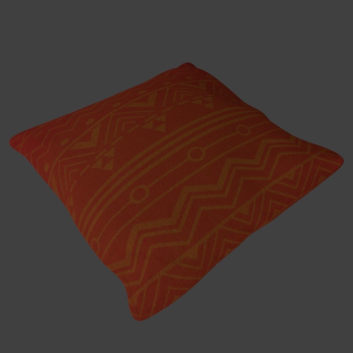 Couch and Pillows - Brown Velvet Low-poly 3D model_40