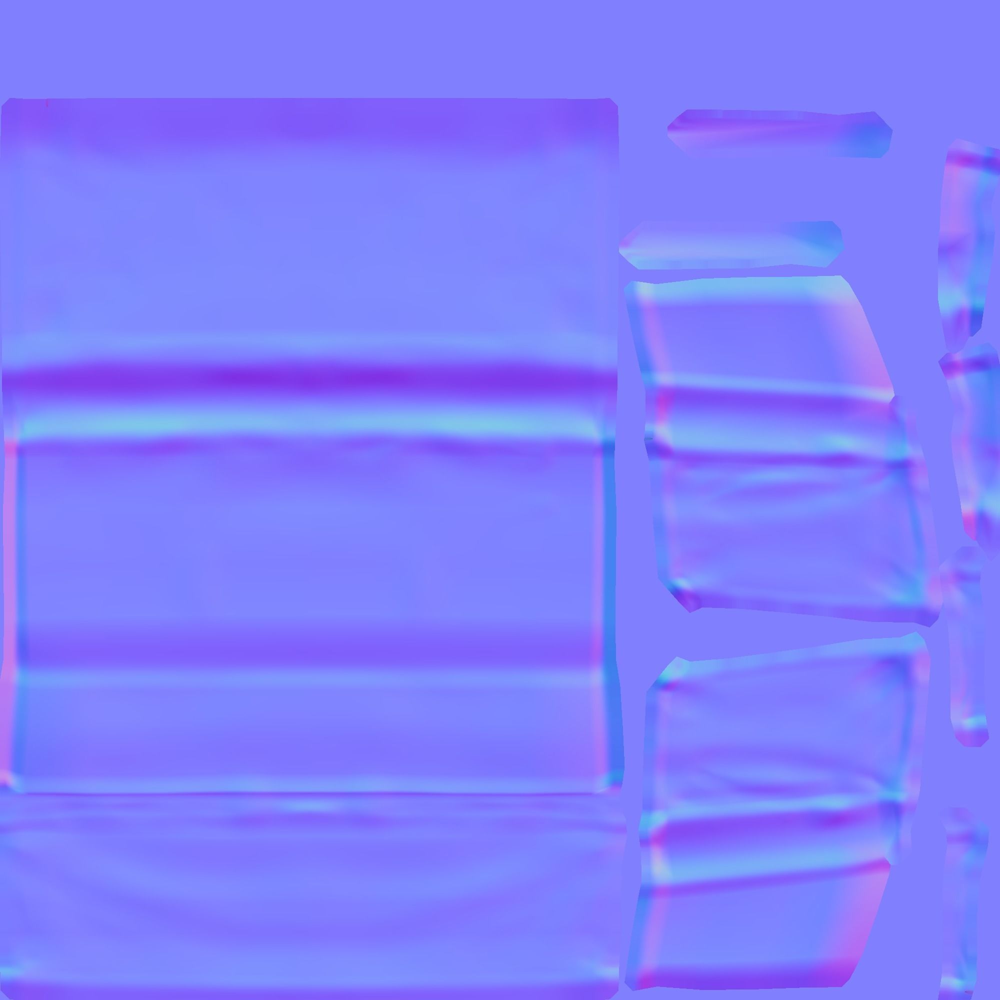 Couch and Pillows - Brown Velvet Low-poly 3D model_29