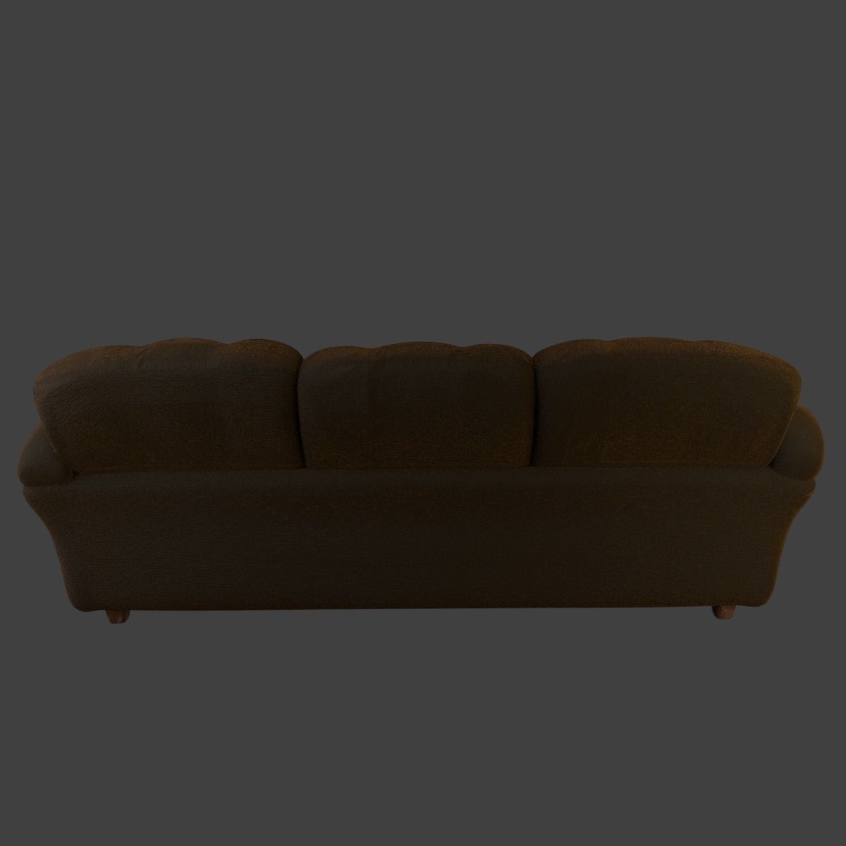 Couch and Pillows - Brown Velvet Low-poly 3D model_4