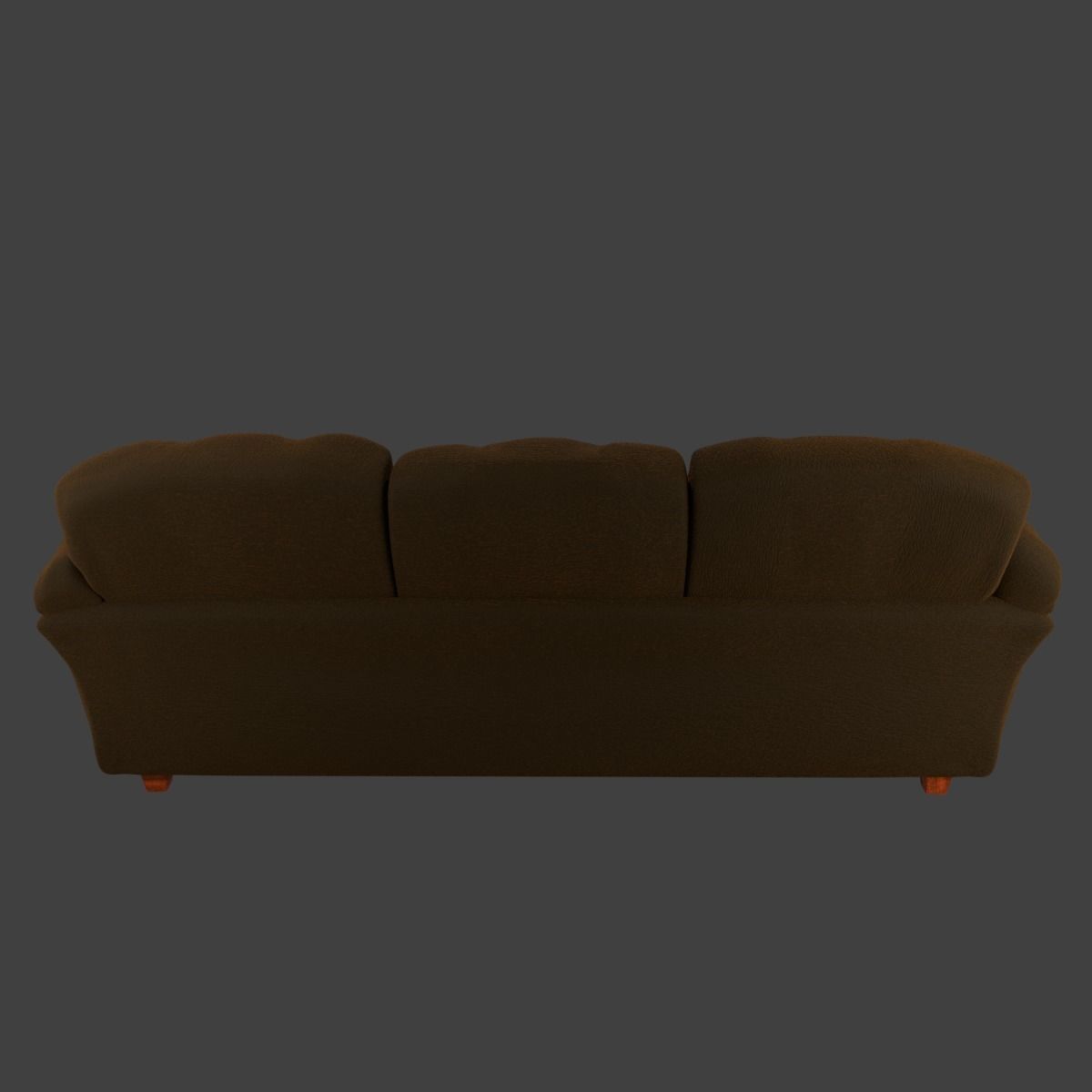 Couch and Pillows - Brown Velvet Low-poly 3D model_11