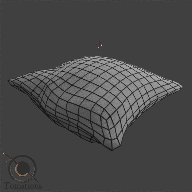 Couch and Pillows - Brown Velvet Low-poly 3D model_43