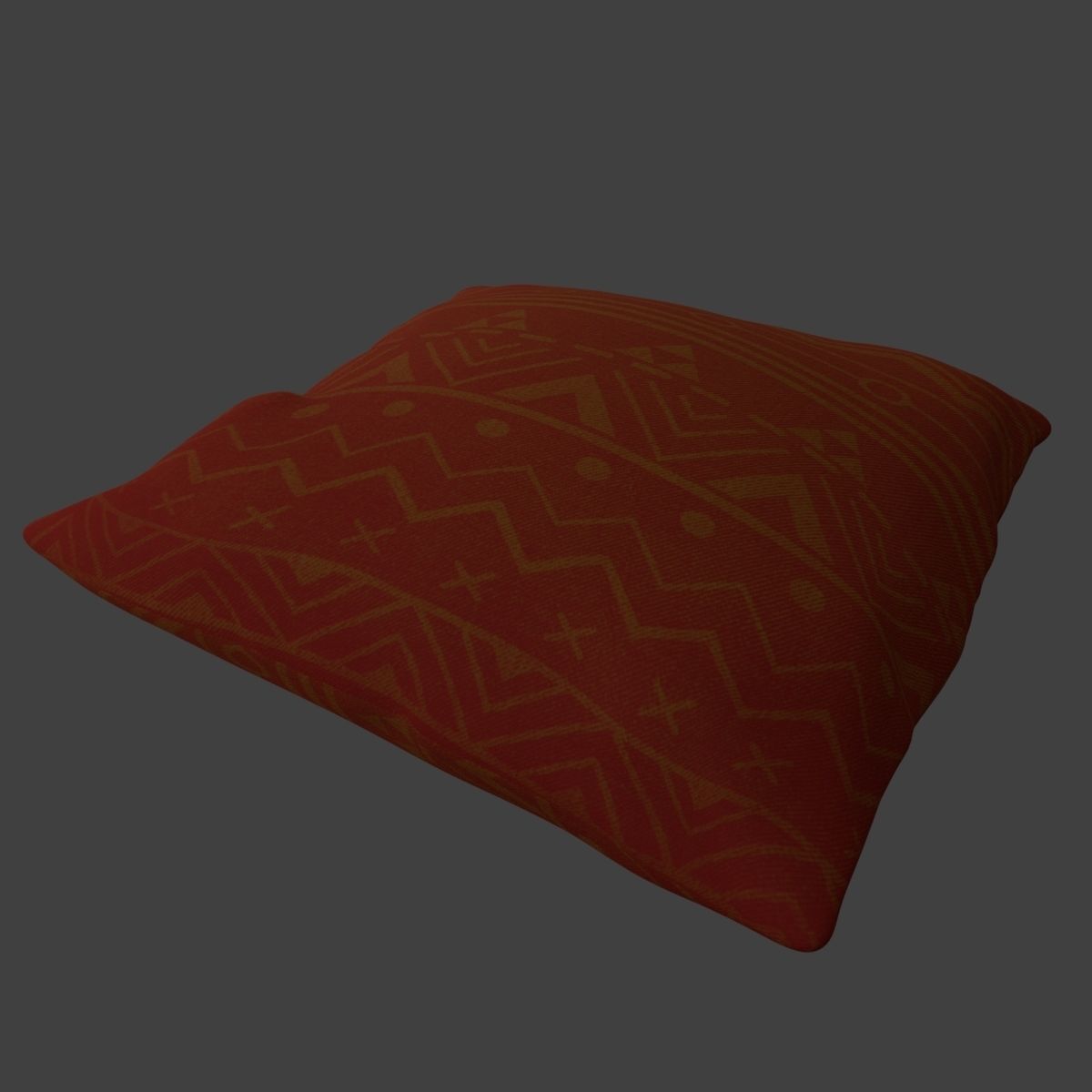 Couch and Pillows - Brown Velvet Low-poly 3D model_35