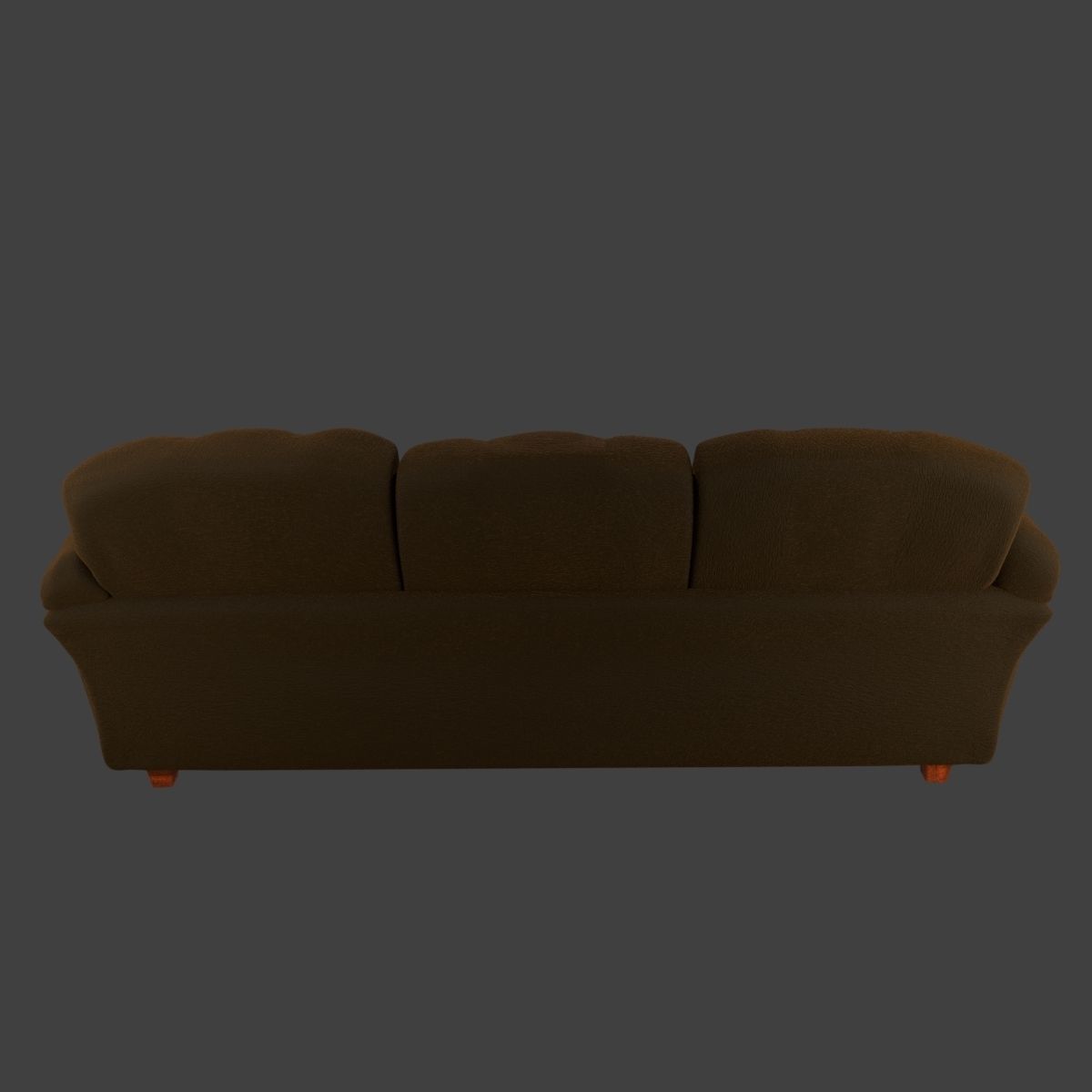 Couch and Pillows - Brown Velvet Low-poly 3D model_17