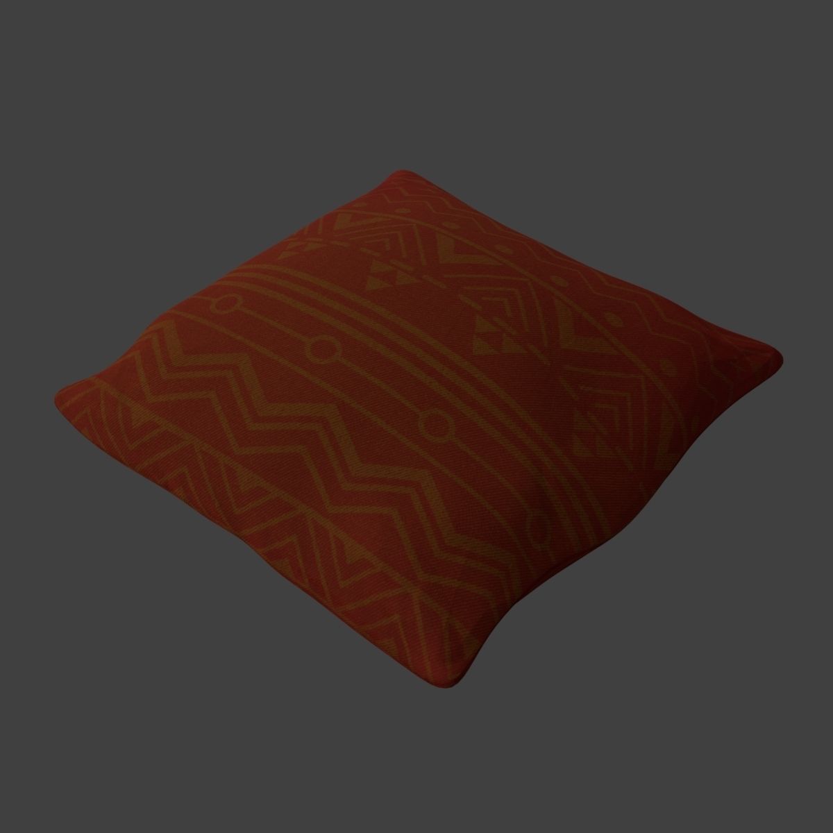 Couch and Pillows - Brown Velvet Low-poly 3D model_39
