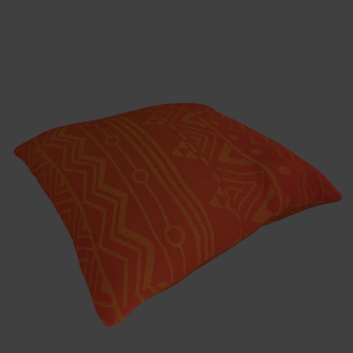 Couch and Pillows - Brown Velvet Low-poly 3D model_37