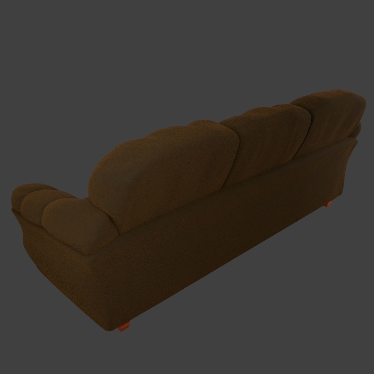 Couch and Pillows - Brown Velvet Low-poly 3D model_18