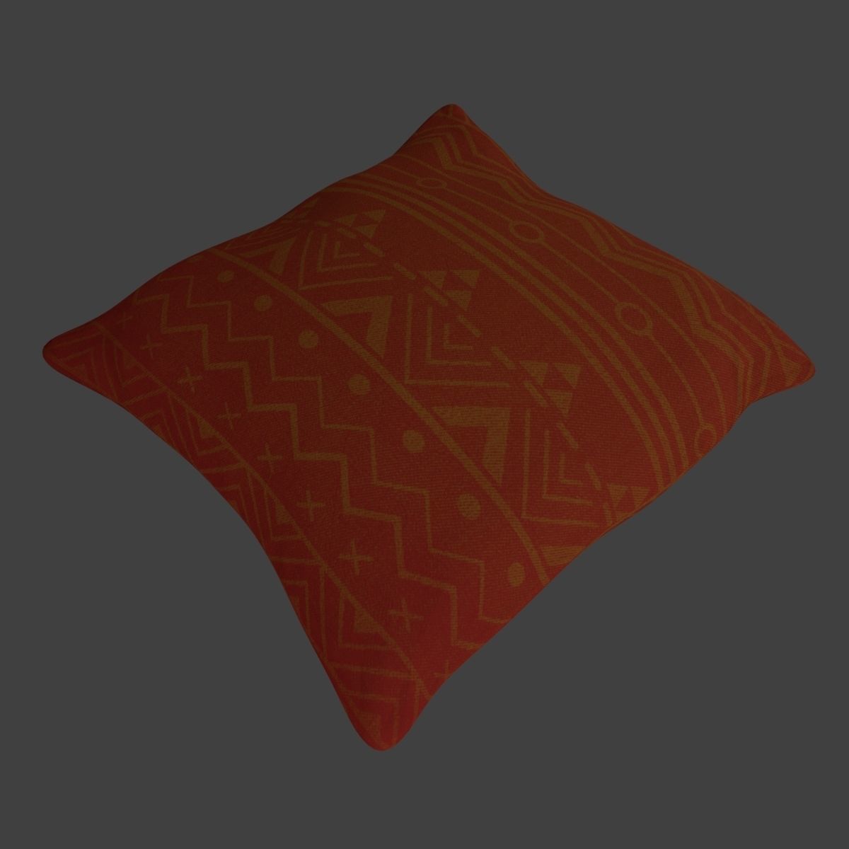 Couch and Pillows - Brown Velvet Low-poly 3D model_41