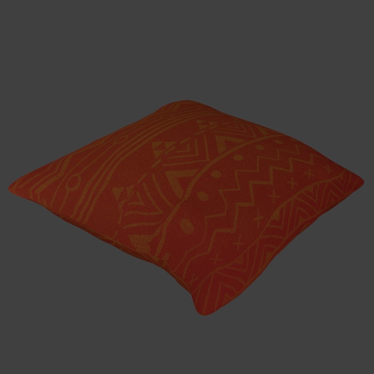 Couch and Pillows - Brown Velvet Low-poly 3D model_36