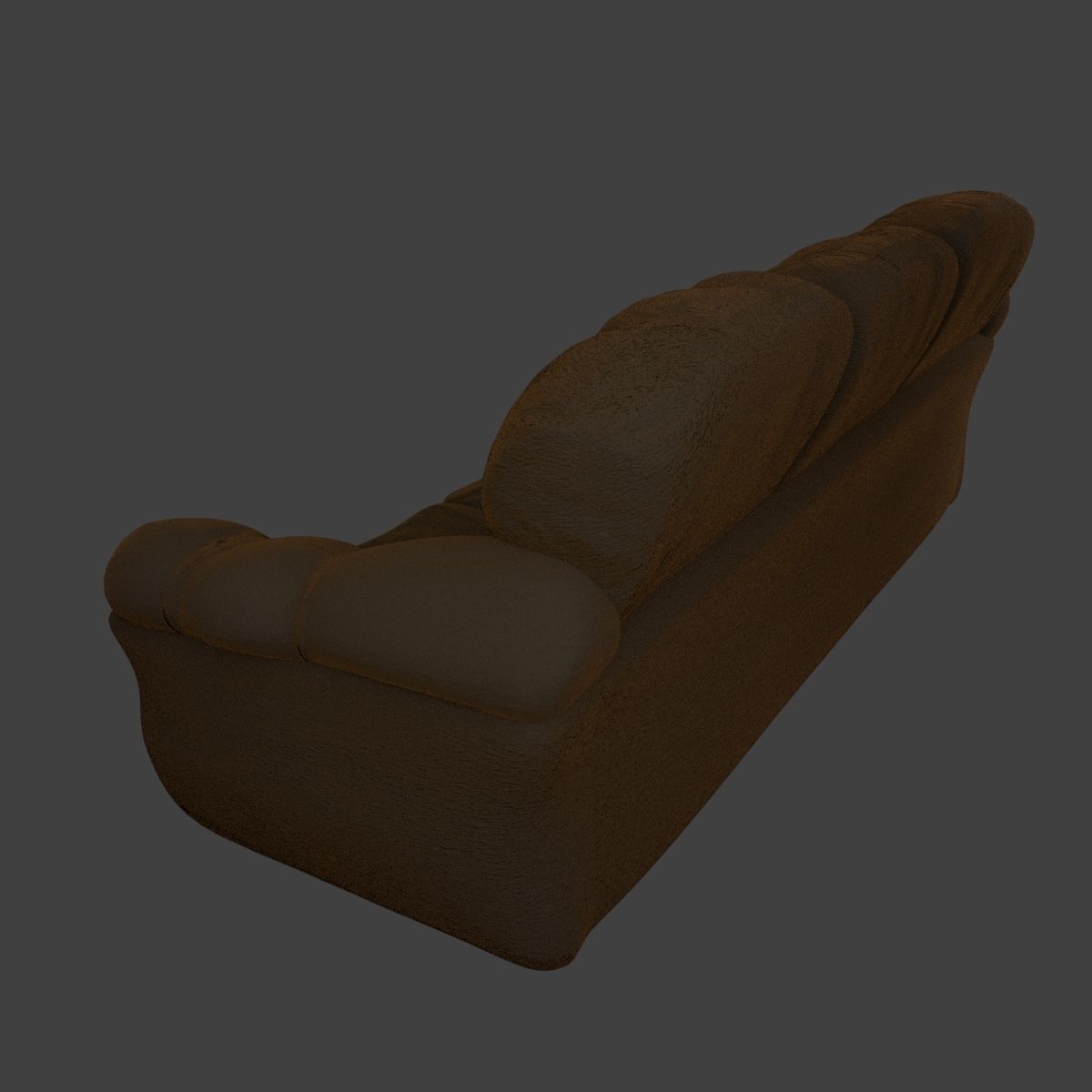 Couch and Pillows - Brown Velvet Low-poly 3D model_25