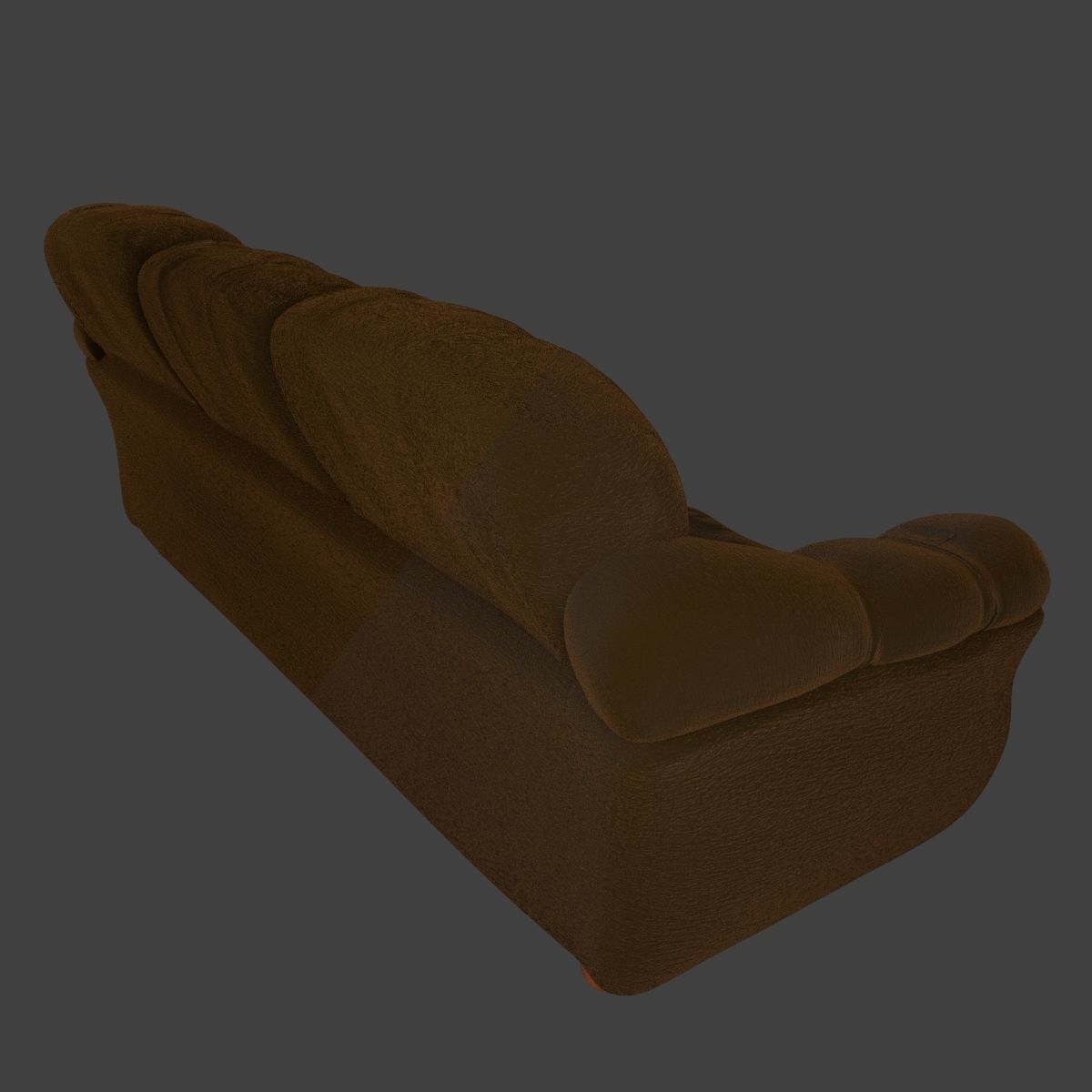 Couch and Pillows - Brown Velvet Low-poly 3D model_23