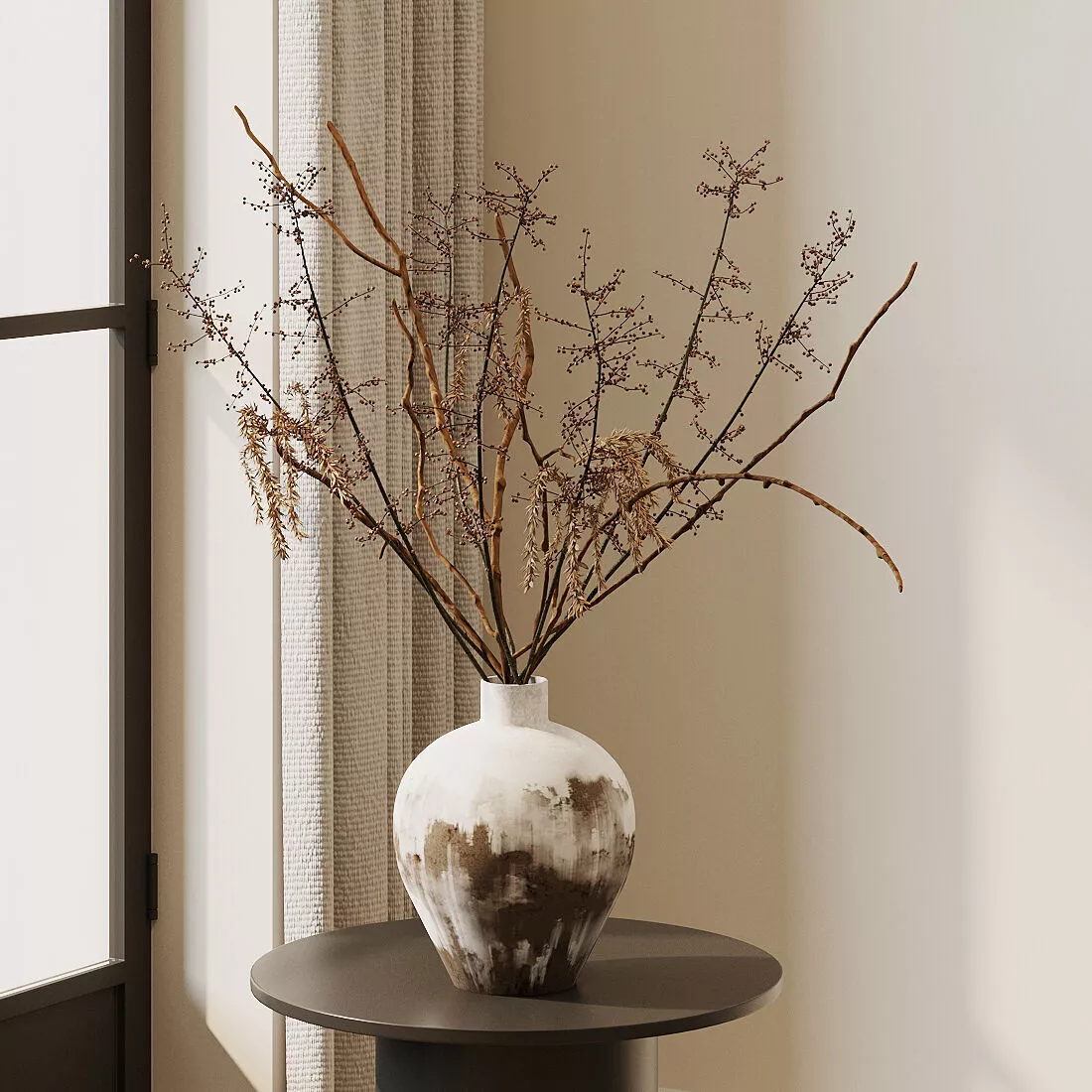 Wabi - sabi - style dried flower arrangement 3 3D model