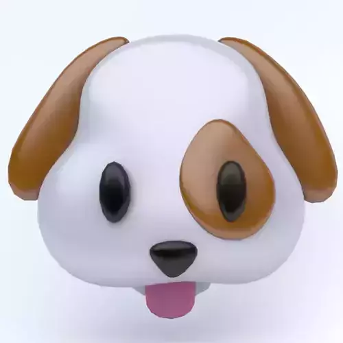 DOG icon emoji Low-poly 3D model