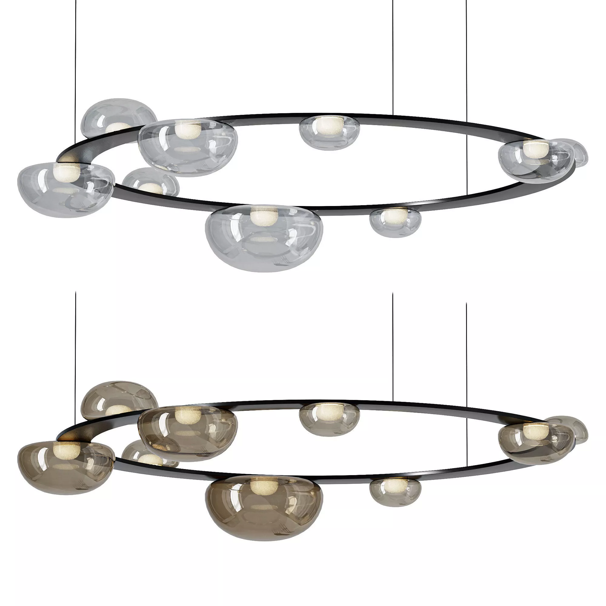 Bomma Dew Drops Circle LED Aluminium Pendant Lamp 3D model