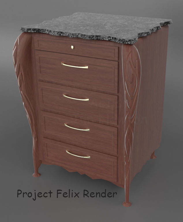 Dresser Tall 3D model_6